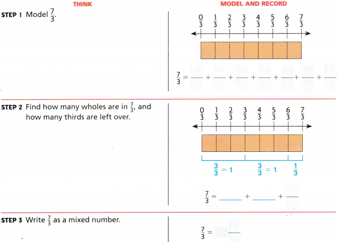 Texas Go Math Grade 4 Lesson 3.6 Answer Key Rename Fractions and Mixed ...