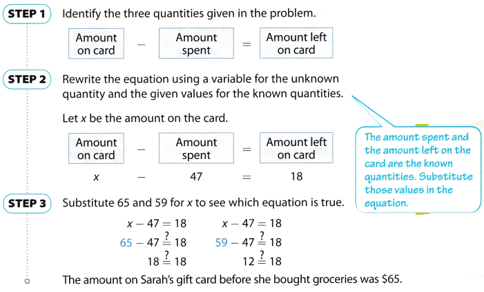 Texas Go Math Grade 6 Lesson 12.1 Answer Key Writing Equations to ...