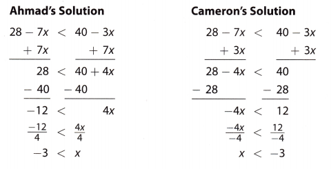 Texas Go Math Grade 8 Lesson 11.3 Answer Key Inequalities with the ...